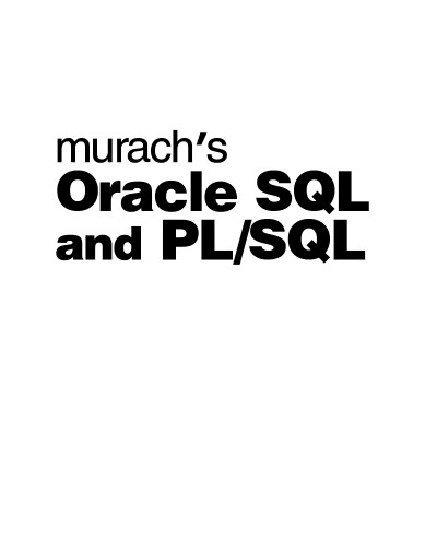 Murachs Oracle Sql And Pl Sql Training Reference Joel Murach