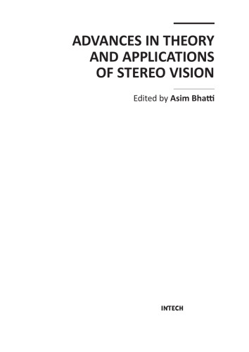 Advances In Theory And Applications Of Stereo Vision Asim Bhatti Ed