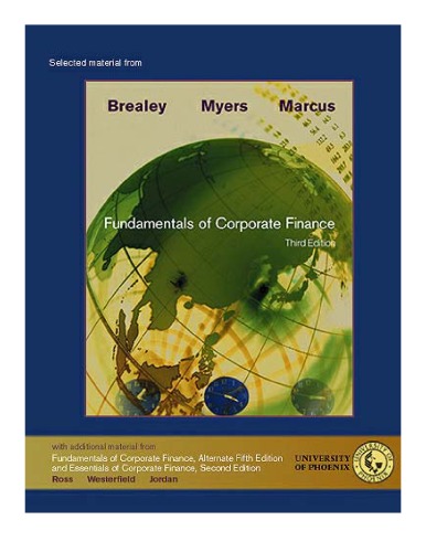 Fundamentals Of Corporate Finance Selected Material From Richard A Breasley