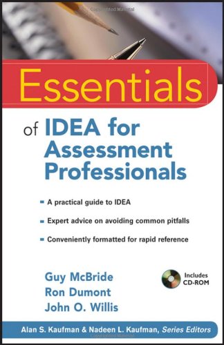 Essentials Of Idea For Assessment Professionals Essentials Of Psychological Assessment 1st Edition Guy Mcbride