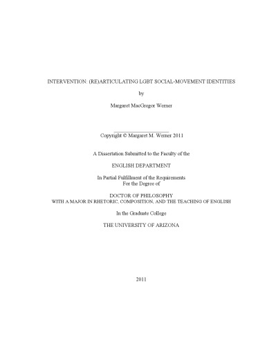 Intervention Rearticulating Lgbt Socialmovement Identities Margaret Macgregor Werner
