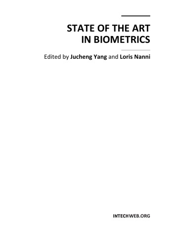 State Of The Art In Biometrics Jucheng Yang Loris Nanni
