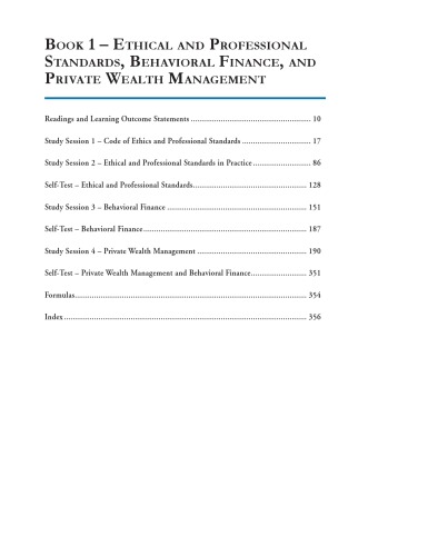 Schweser Notes 2011 Cfa Exam Level 3 Book 1 Ethical And Professional Standards Behavioural Finance And Private Wealth Management Kaplan Schweser