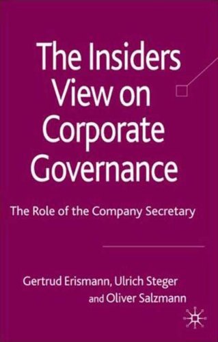 The Insiders View On Corporate Governance The Role Of The Company Secretary Erismann Erismann