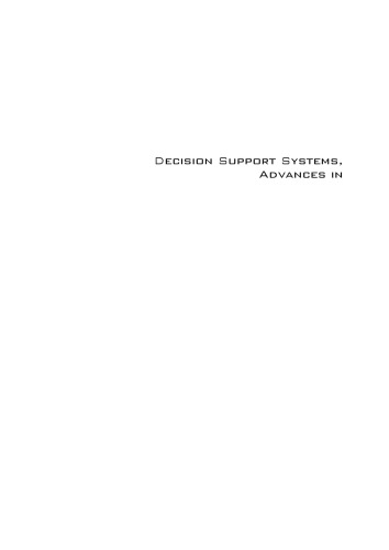 Advances In Decision Support Systems Ger Devlin