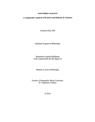 Antioedipus Enproces A Comparative Analysis Of Kristeva And Deleuze Guattari Cameron Ellis