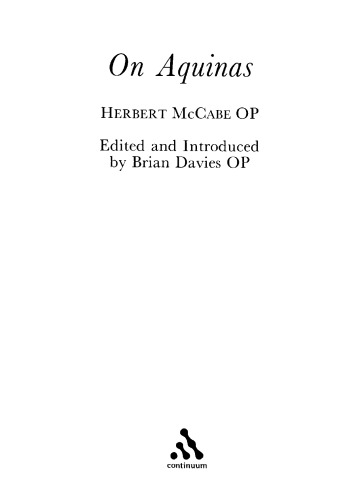 On Aquinas Herbert Mccabe