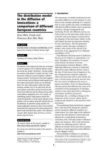 European Journal Of Innovation Management Vol 4 No 1 2001 Christos Kalantaridis
