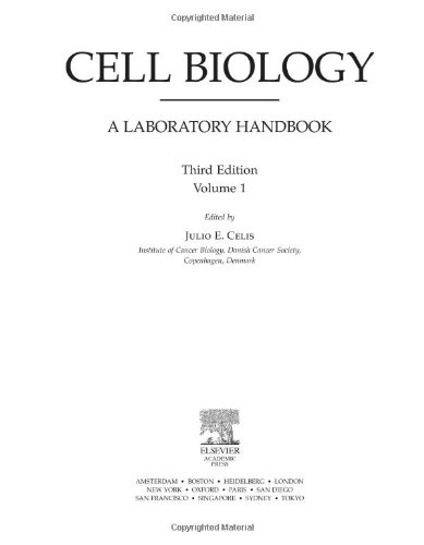 Cell Biology Fourvolume Set Cell Biology Volume 1 Third Edition A Laboratory Handbook 3rd Edition Julio E Celis