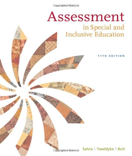 Assessment In Special And Inclusive Education Eleventh Edition 11th Edition John Salvia