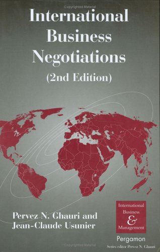 International Business Negotiations Second Edition International Business And Management International Business And Management Series 2nd Edition Pervez N Ghauri