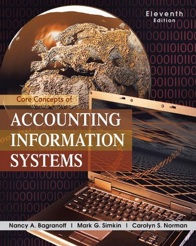 Core Concepts Of Accounting Information Systems 11th Edition Nancy A Bagranoff