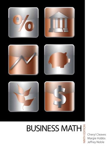 Business Mathematics 9e 9th Cheryl Cleaves Phd Margie Hobbs Phd