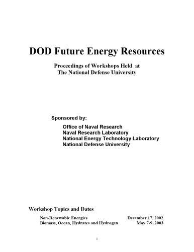 Dod Future Energy Resources D R Hardy B B Rath B G Hurdle