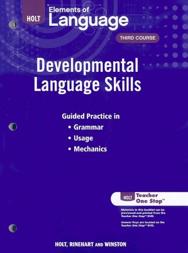 Holt Elements Of Language Grade 9 Developmental Language Skills Third Course Eolang 2009 Judith L Irwin
