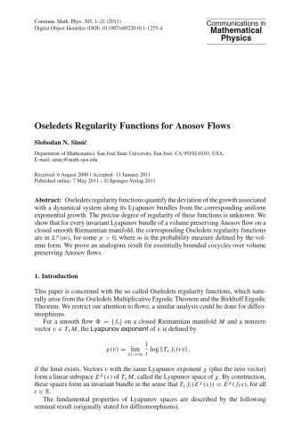 Communications In Mathematical Physics Volume 305 M Aizenman Chief Editor