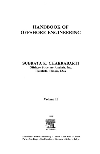 Handbook Of Offshore Engineering Volume 2 Subrata Kumar Chakrabarti