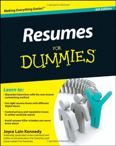 Resumes For Dummies 6th Ed Sixth Joyce Lain Kennedy