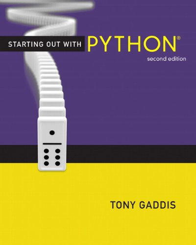 Starting Out With Python 2nd Edition 2nd Tony Gaddis