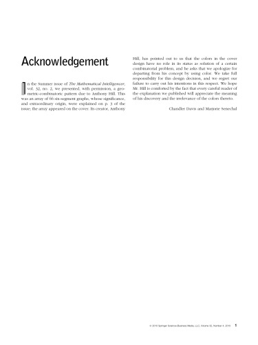 The Mathematical Intelligencer Volume 32 Issue 4 Ml Senechal