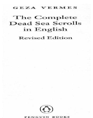 The Complete Dead Sea Scrolls In English Revised Edition Revised Edition Gza Verms
