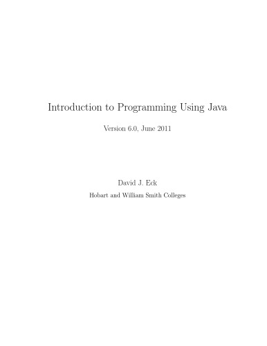 Introduction To Programming Using Java David J Eck