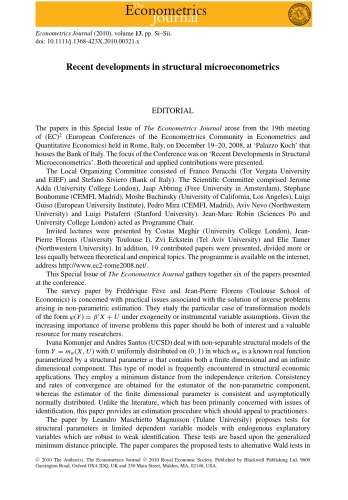 The Econometrics Journal 2010 Vol13 N3 Pierre Perron And Richard J Smith