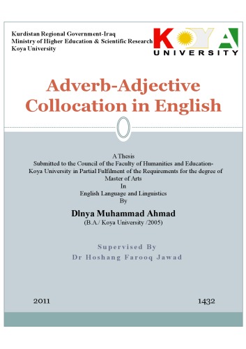 Adverbadjective Collocation In English Dlnya Muhammad Ahmad