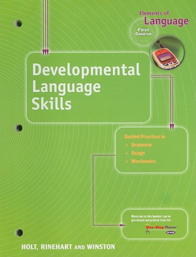 Holt Elements Of Language Developmental Language Skills First Course Workbook Lee Odell