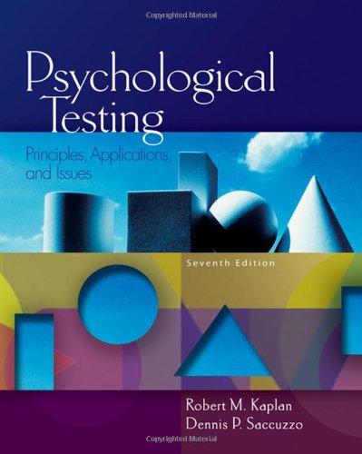 Psychological Testing Principles Applications And Issues 7th Edition Robert M Kaplan