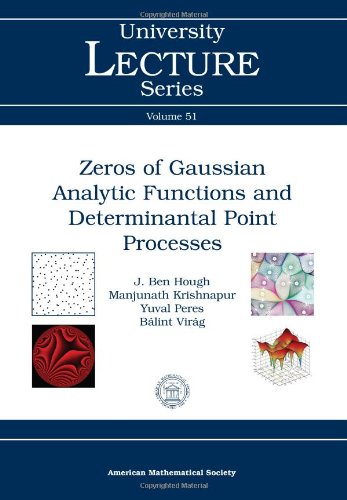 Zeros Of Gaussian Analytic Functions And Determinantal Point Processes John Ben Hough