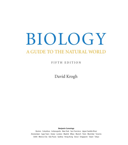 Biology A Guide To The Natural World 5th Edition David Krogh
