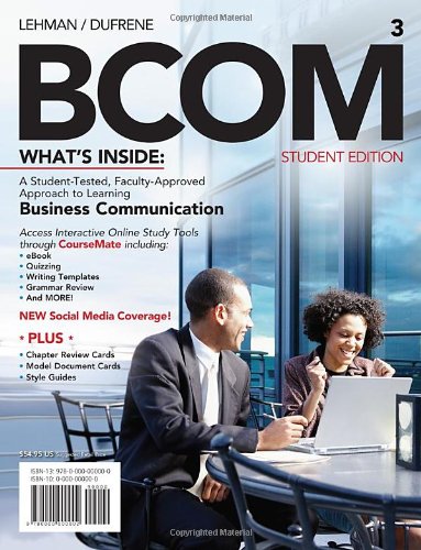 Bcom 3 Business Communication 3rd Edition Carol M Lehman Debbie D Dufrene