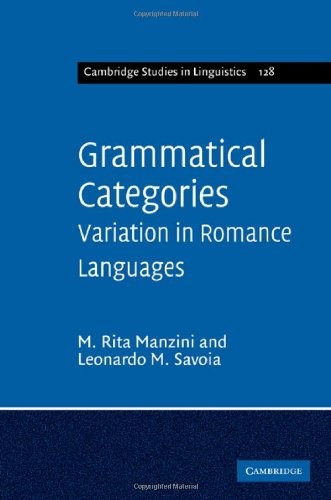 Grammatical Categories Variation In Romance Languages 1st Edition M Rita Manzini