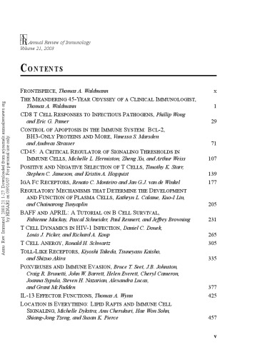 Annual Review Of Immunology Volume 21 2003 Annual Reviews