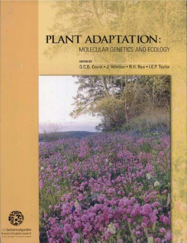 Plant Adaptation Molecular Genetics And Ecology 1st Quentin C B Cronk