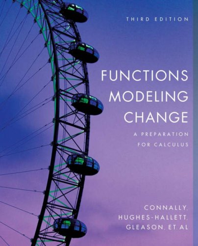 Functions Modeling Change A Preparation For Calculus 3rd Edition Eric Connally