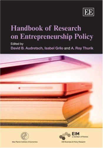 Handbook Of Research On Entrepreneurship Policy David B Audretsch