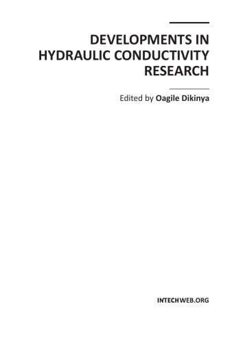 Developments In Hydraulic Conductivity Research Oagile Dikinya