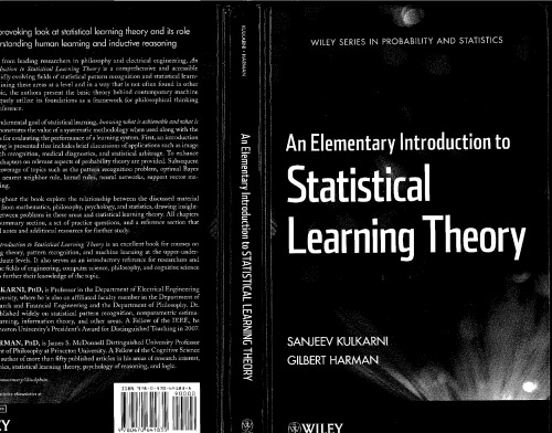 An Elementary Introduction To Statistical Learning Theory Sanjeev Kulkarni And Gilbert Harman