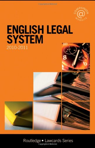 English Legal System Lawcards 20102011 7th Edition Routledge