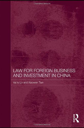 Law For Foreign Business And Investment In China 1st Edition Vai Io Lo