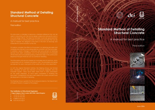 Standard Method Of Detailing Structural Concrete A Manual For Best Practice Institution Of Structural Engineers Great Britain