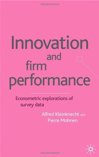 Innovation And Firm Performance Econometric Explorations Of Survey Data Alfred Kleinknecht