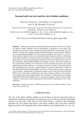 The Econometrics Journal 2008 Vol 11 N 3 Richard J Smith