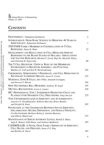 Annual Review Of Immunology Volume 23 2005 Annual Reviews