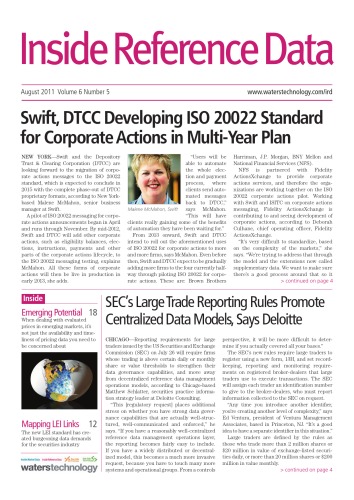 Inside Reference Data August 2011 Volume 6 Issue 5 Waters Technology