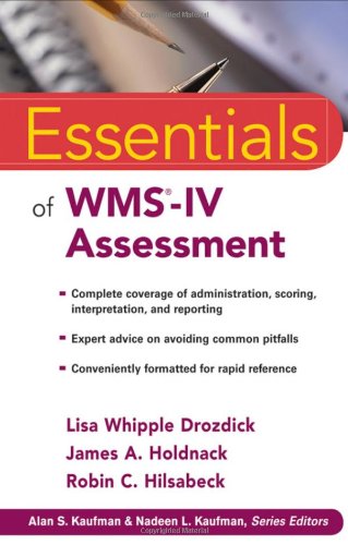 Essentials Of Wmsiv Assessment 1st Edition Lisa W Drozdick