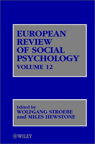 European Review Of Social Psychology Volume 12 Volume 12 Wolfgang Stroebe