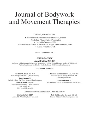 Journal Of Bodywork And Movement Therapies Volume 15 Issue 4 2011 Leon Chaitow